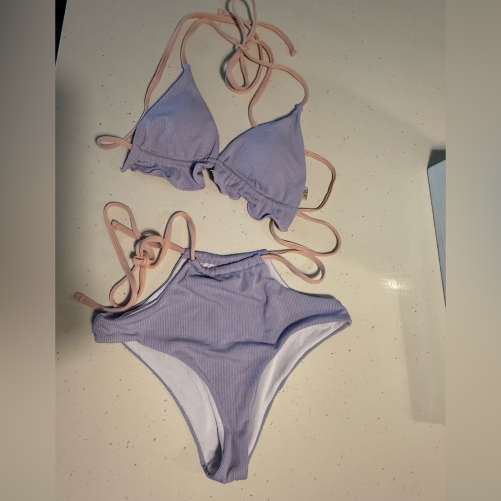 Lavender Ruffle Bikini Set - Picture 2 of 2